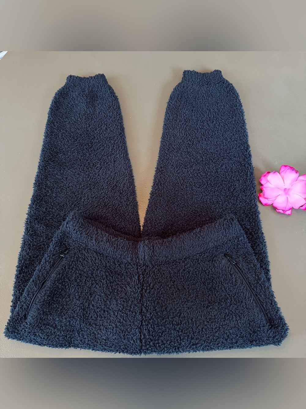 SKIMS- Womens Black Heavy Teddy Track Fleece Sweatpants
